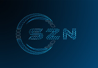 SZN low poly letter logo vector design. SZN lower poly logo design. Low poly logo.