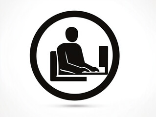 パソコンで作業する人　ピクトグラム