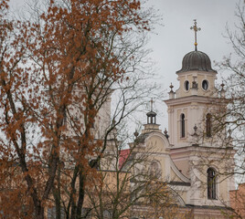 Late autumn in the historical center of Minsk
