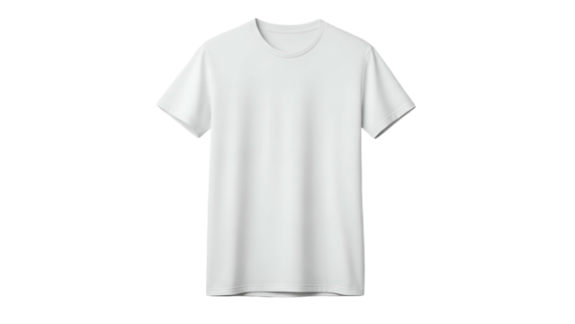 Plain White T-Shirt Isolated on Transparent Background Casual Clothing Basic Top - Powered by Adobe