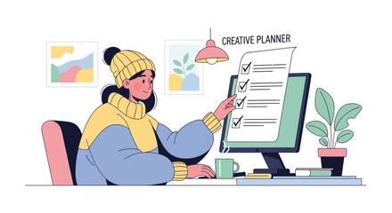 Creative Professional Working On Tasks, Planning, And Achieving Goals Effectively And Efficiently