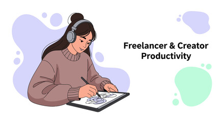 Digital Artist Creates Designs While Listening To Music for Enhanced Productivity and Efficiency