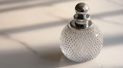Elegant Crystal Perfume Bottle Displayed with Sparkling Details