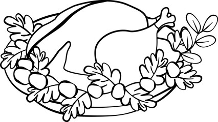 Fall Christmas Stamp Clipart Set , Hand Drawn Doodle ,Cute Autumn Christmas Animal Clipart ,Holiday Line Art for Stickers