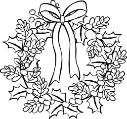 Fall Christmas Stamp Clipart Set , Hand Drawn Doodle ,Cute Autumn Christmas Animal Clipart ,Holiday Line Art for Stickers