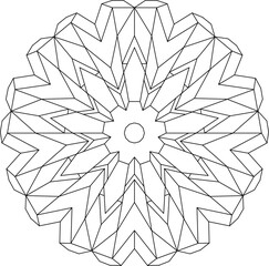 Easy Coloring Page for Adults.
Coloring Page of geometric abstract mandala  in EPS 8. #805
