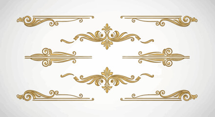 set of golden ornate frames