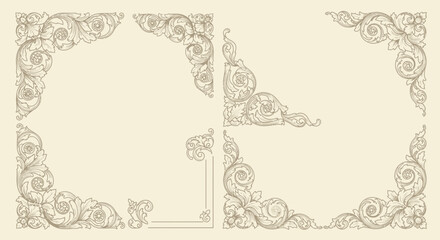 vintage frame with floral elements