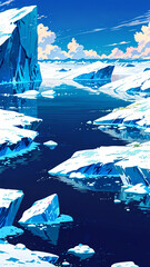 snowy landscape background with snow ice mountains