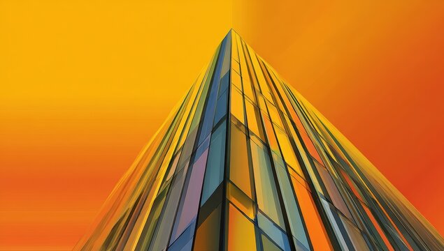 Abstract architectural perspective of a skyscraper facade.  Dynamic colors - Powered by Adobe