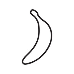 Minimalist Banana Outline Vector Icon – Simple Fruit Line Art Illustration