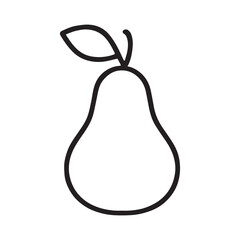 Pear Line Art Vector | Minimal Fruit Outline Illustration