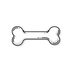 Flat design dog bone illustration