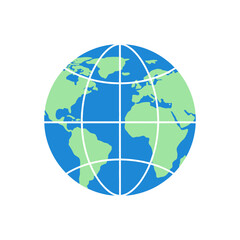 Flat design globe illustration