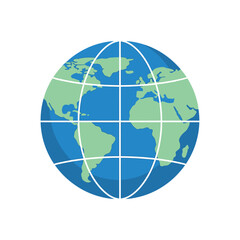 Flat design vector illustration of earth