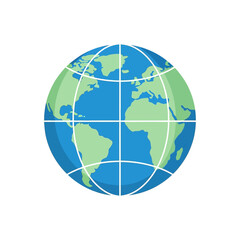 Flat design globe