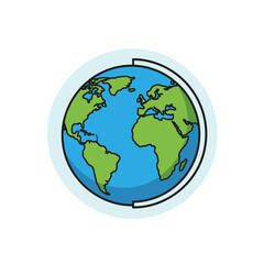 Flat design globe illustration