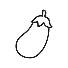 Eggplant Outline Vector – Minimal Vegetable Line Art for Healthy Food and Farm Design