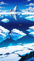 snowy landscape background with snow ice mountains