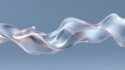 Biometric waveform tracing across a translucent screen with powder blue to silver gradient, symbolizing technology, data, identity, precision, and futuristic innovation.