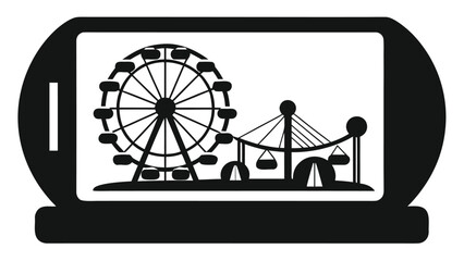 Amusement Park on Mobile Device Screen Icon