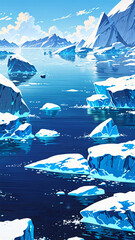 snowy landscape background with snow ice mountains