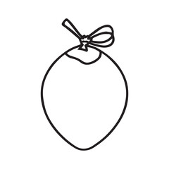 Coconut Line Art Vector | Minimal Tropical Fruit Outline Illustration