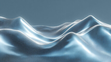 Biometric waveform tracing across a translucent screen with powder blue to silver gradient, symbolizing technology, data, identity, precision, and futuristic innovation.