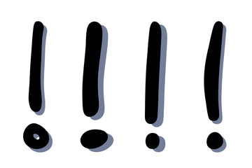 Set of hand drawn exclamation mark clipart Single element for design