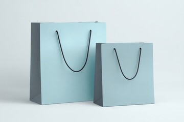 Two light-blue paper shopping bags
