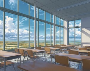 Classroom with panoramic view