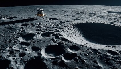 Lunar landscape with a spacecraft (1)