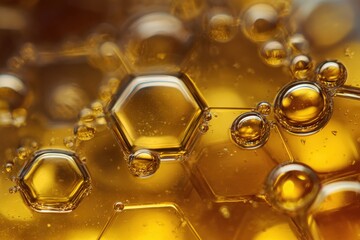 Honeycomb pattern of golden bubbles (1)