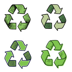 Obraz premium Group of Recycling Arrows Eco Icons
