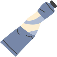 A Light Blue And Beige Abstract Tube Of Paint With Black Lines On A Transparent Background