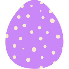 A Lilac Easter Egg With Cream Polka Dots Isolated On A Transparent Background