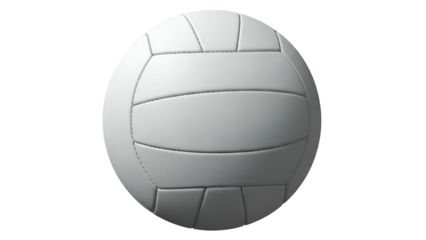 White Volleyball Ball on Transparent Background with Dramatic Lighting for Sports and Recreation Content