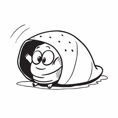 Cartoon hermit crab waving