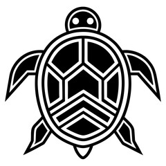 Obraz premium Stylized black and white turtle illustration