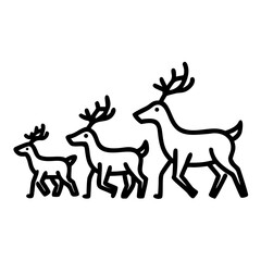 Three deers are walking together