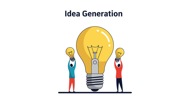 Collaborative brainstorming visual depicting shared ideas and innovation process for problem solving