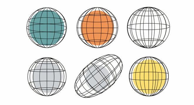 Stylized Globes A Vector Collection of Earth Representations in Varied Colors