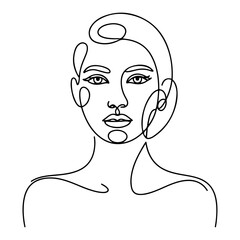 Abstract female portrait illustration with modern artistic style