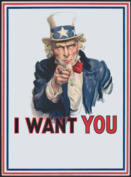 Uncle Sam wants you. You specify the reason. Created from public domain image. 