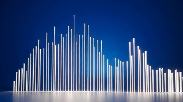  Animated Bar Graph with Rising and Falling Bars on Dark Blue Background