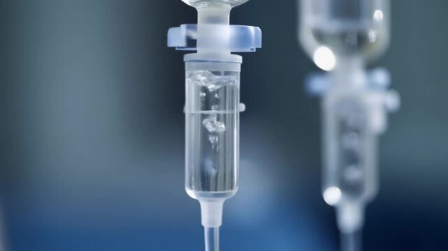 Jarum suntik dan botol obat medis untuk injeksi atau infusi cairan intravena di perawatan kesehatan RSUD