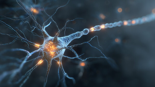 Memory formation visualized as epigenetic marks being added to a neuron's DNA in response to learning.