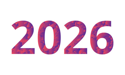 Modern 2026 Text with Dynamic Purple-Red Gradient — Vibrant abstract design for upcoming New Year theme