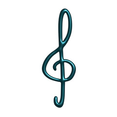 Obraz premium 3d treble clef. Hand drawn musical symbol. Single element for print, web, design, decor, logo