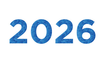 Blue Textured 2026 Numerals — Futuristic gradient design with vibrant modern style